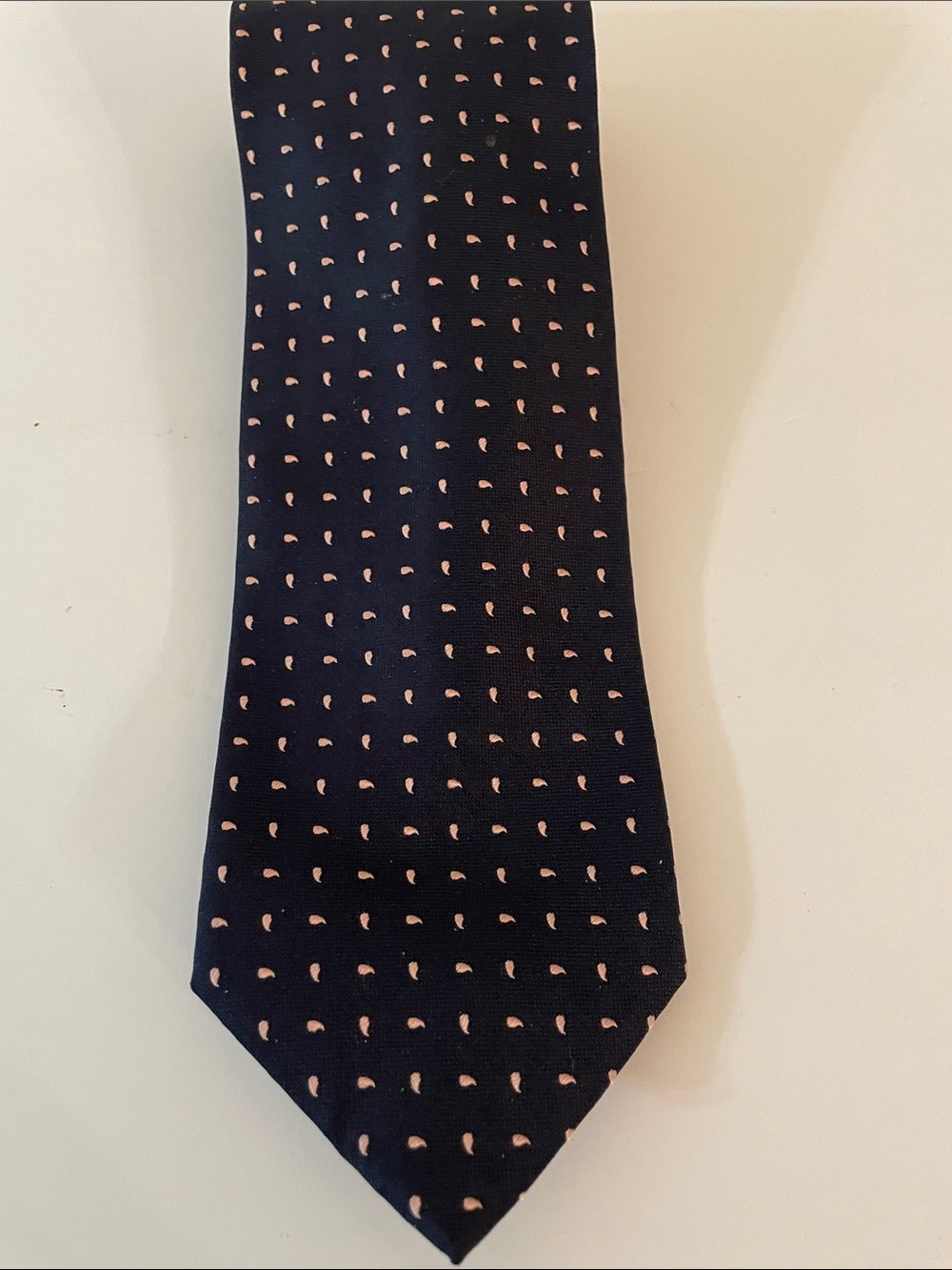 Ermenegildo Zegna Navy Silk Tie wPink Micro Paisley